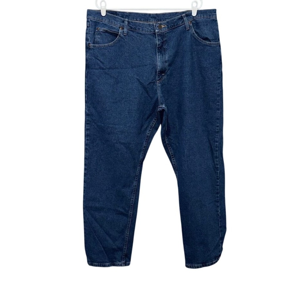 Wrangler Jeans Mens 40x32 Blue Cotton Blend Straight Leg Classic Western